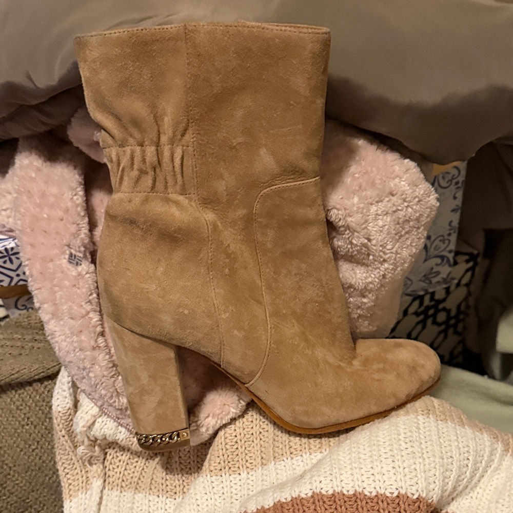 Michael Kors Tan Suede Heeled Boots